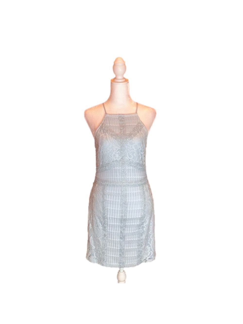 TOPSHOP Adorable & Sexy Baby Blue Lace
Halter Dress! Size 2